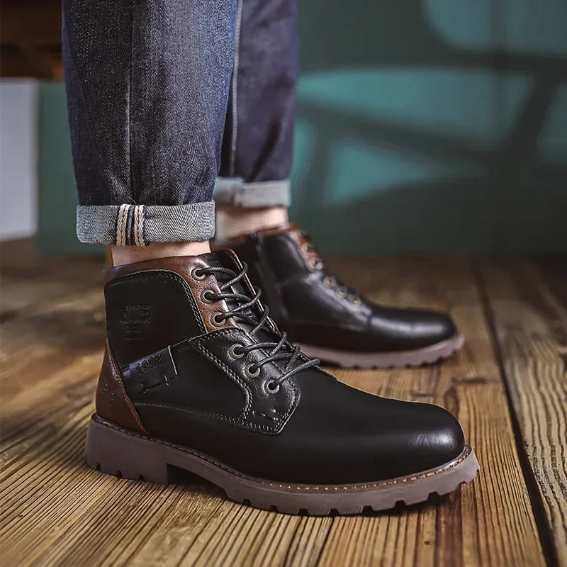 Sierra | Botas Casuales de Cuero Estilo Clásico Británico