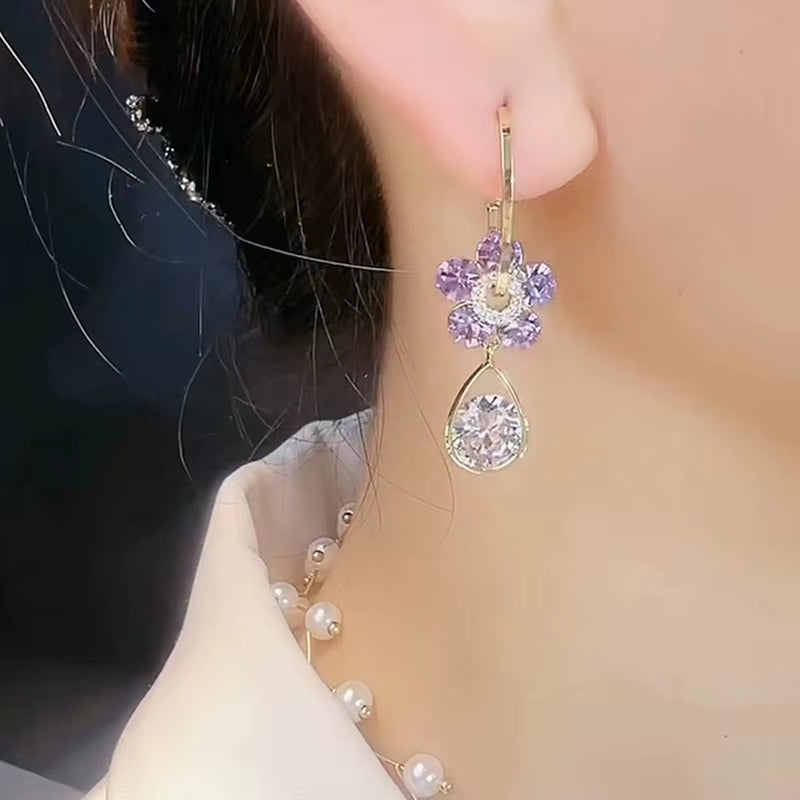 ÉCLAT | Bella™ | Pendientes 'Flor de Amatista' (Oferta 2x1)