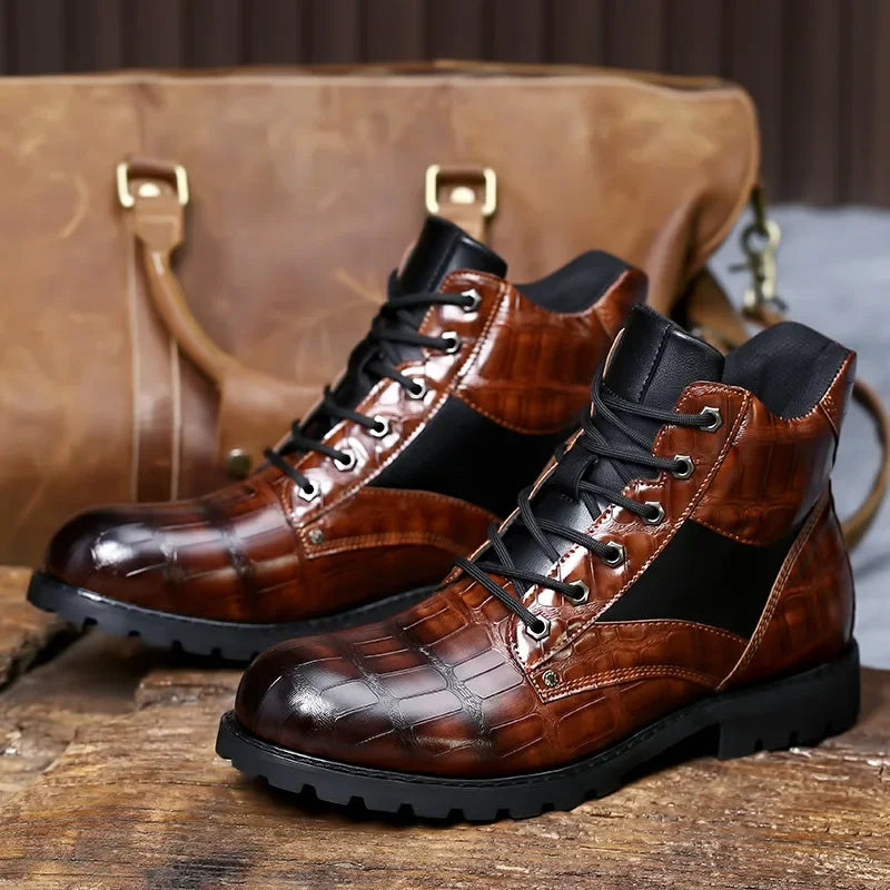 Sierra | Botas de Cuero con Diseño de Cocodrilo