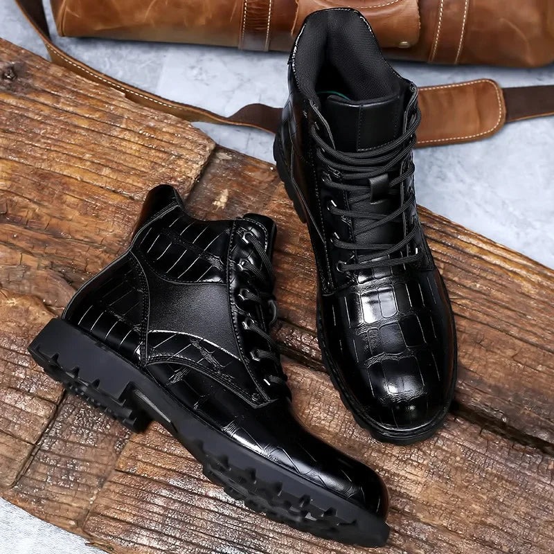 Sierra | Botas de Cuero con Diseño de Cocodrilo