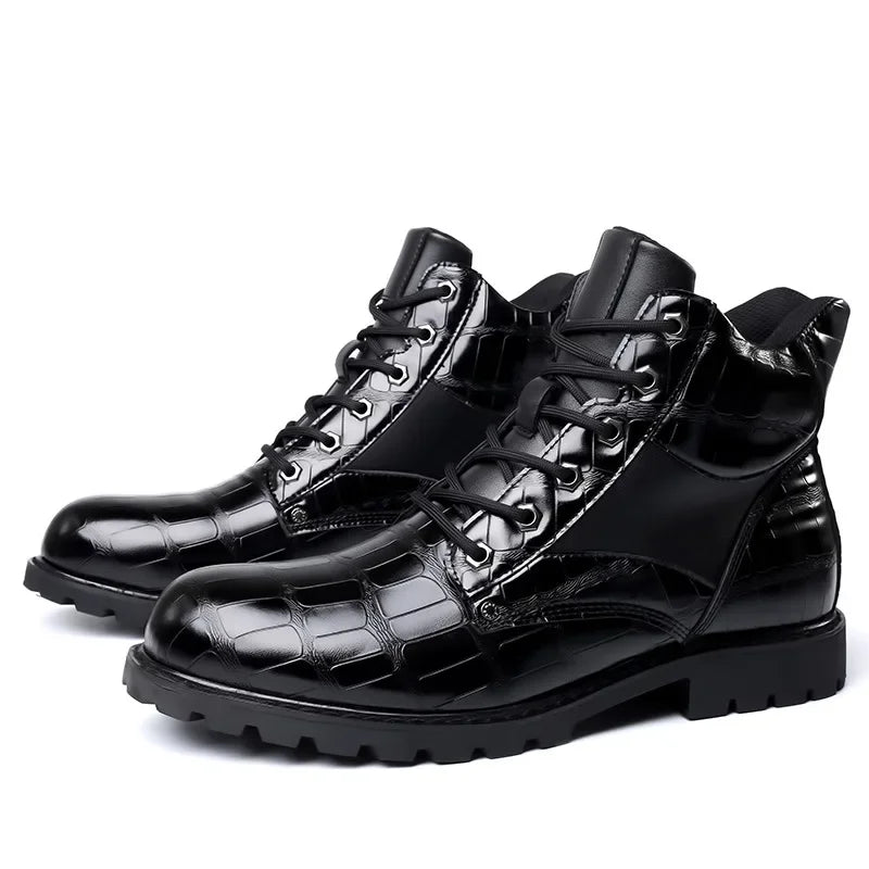 Sierra | Botas de Cuero con Diseño de Cocodrilo