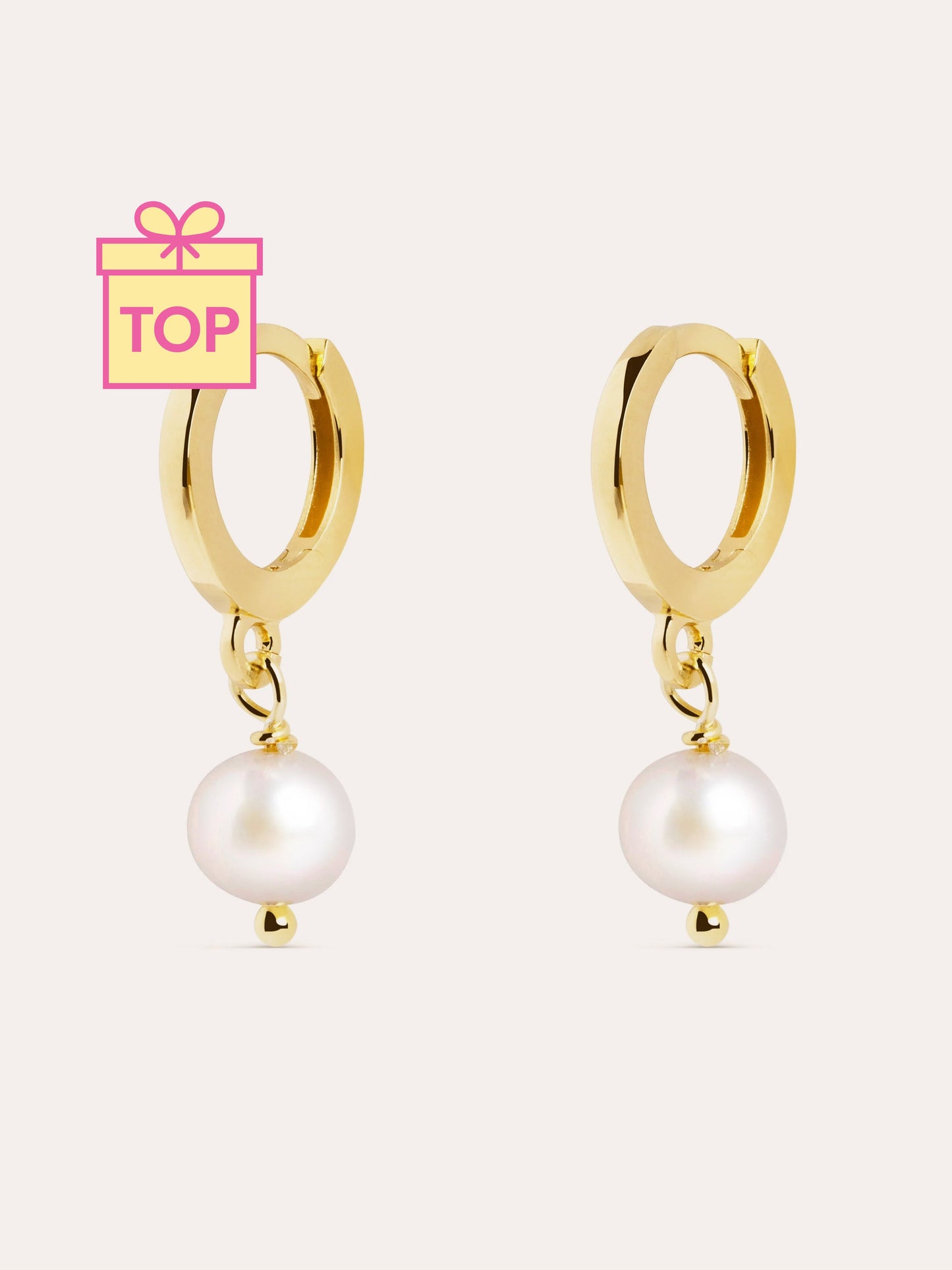 Pendientes Aro Pearl Plata Baño Oro
