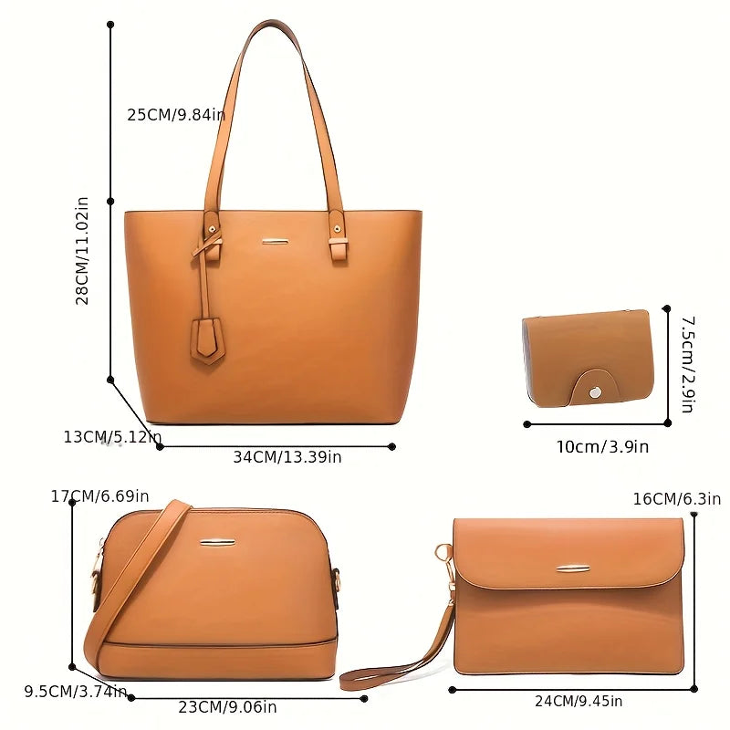 MEZTLI™ – Set Amelia de 4 bolsos de cuero vegano
