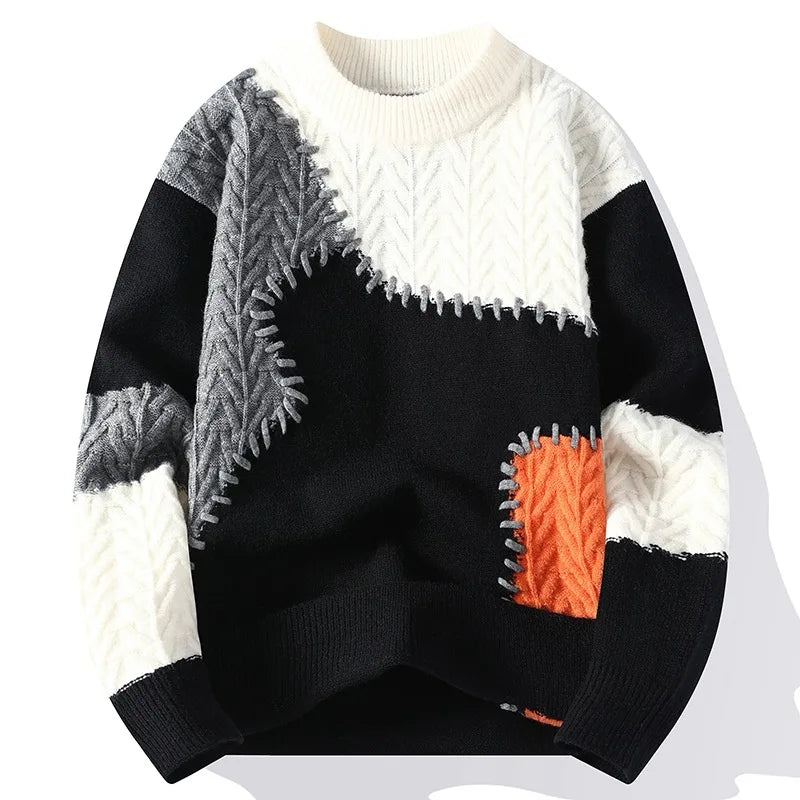 TRAMA™ | Suéter Patchwork con Cuello Alto