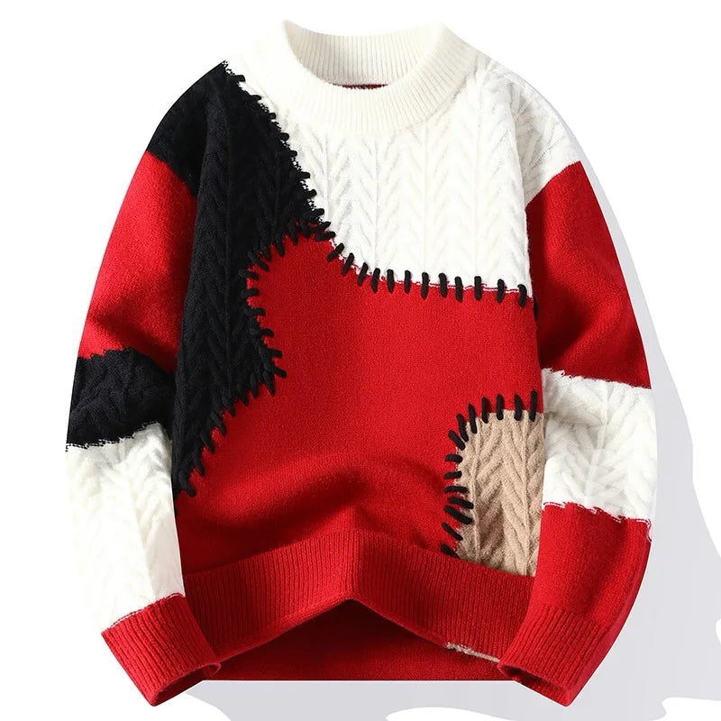 TRAMA™ | Suéter Patchwork con Cuello Alto
