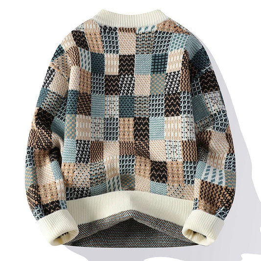 TRAMA™ | Suéter Patchwork Vintage de Cachemira
