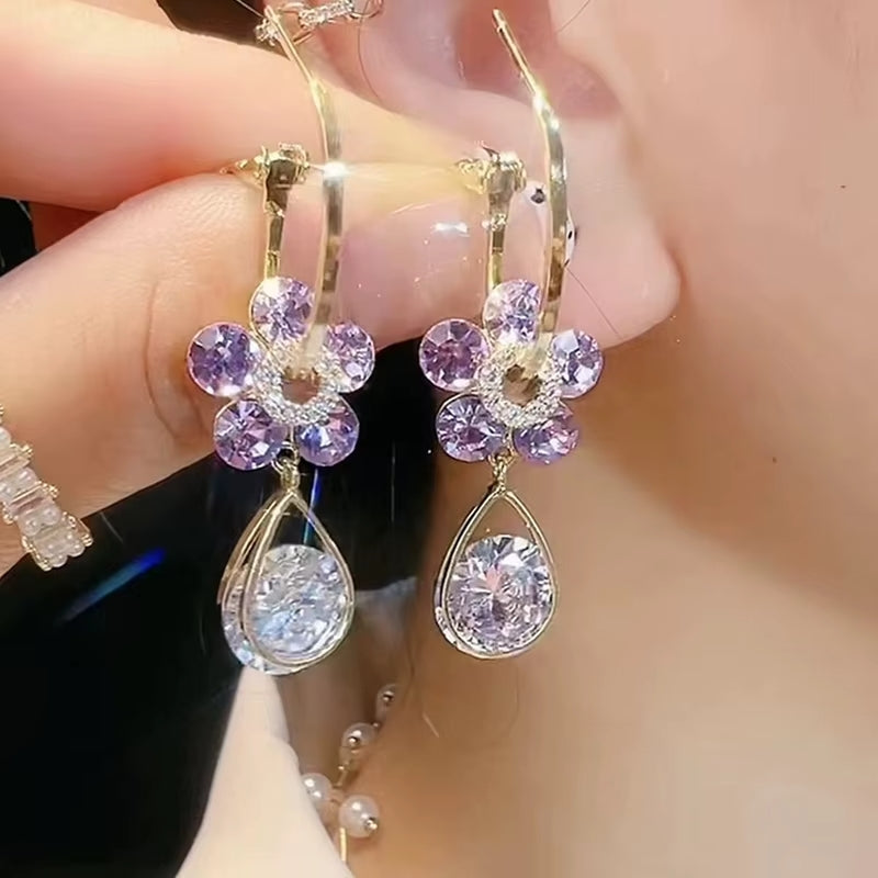 ÉCLAT | Bella™ | Pendientes 'Flor de Amatista' (Oferta 2x1)
