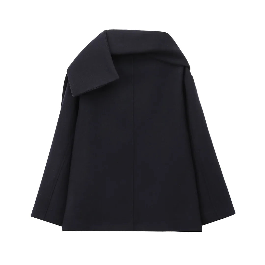 Abrigo para mujer estilo francés con cuello envolvente - Nèora