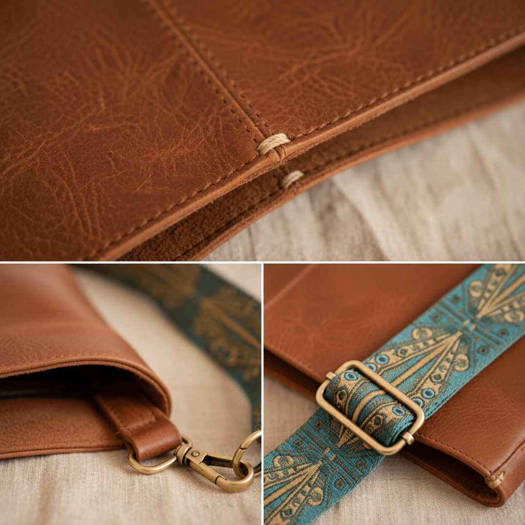 MEZTLI™ – Bolso Tamar de cuero vegano vintage