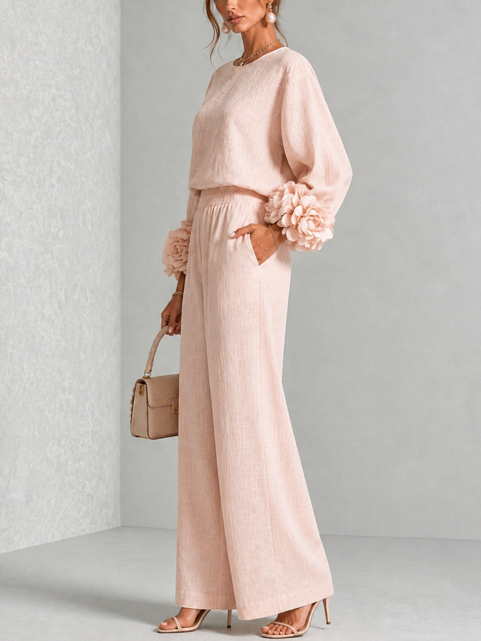 Eli™ | Conjunto elegante de dos piezas con mangas de flores
