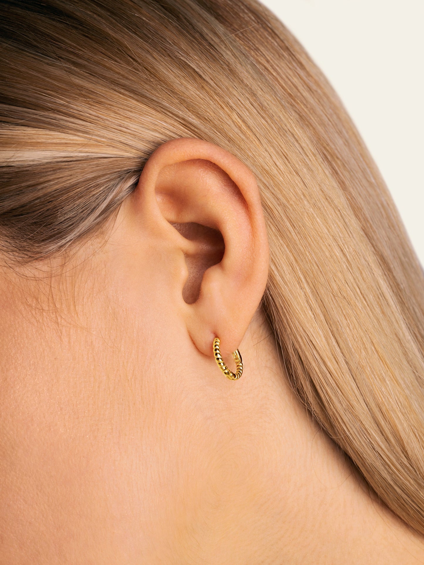 Pendientes Aro Twist Plata Baño Oro