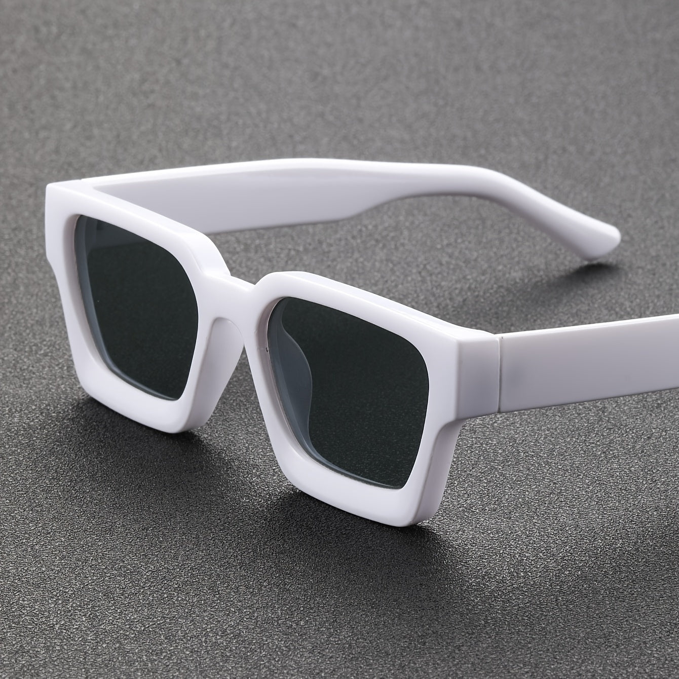 Gafas de sol para mujer blancas y grises - Montura cuadrada gruesa versátil estilo Y2K para hombre
