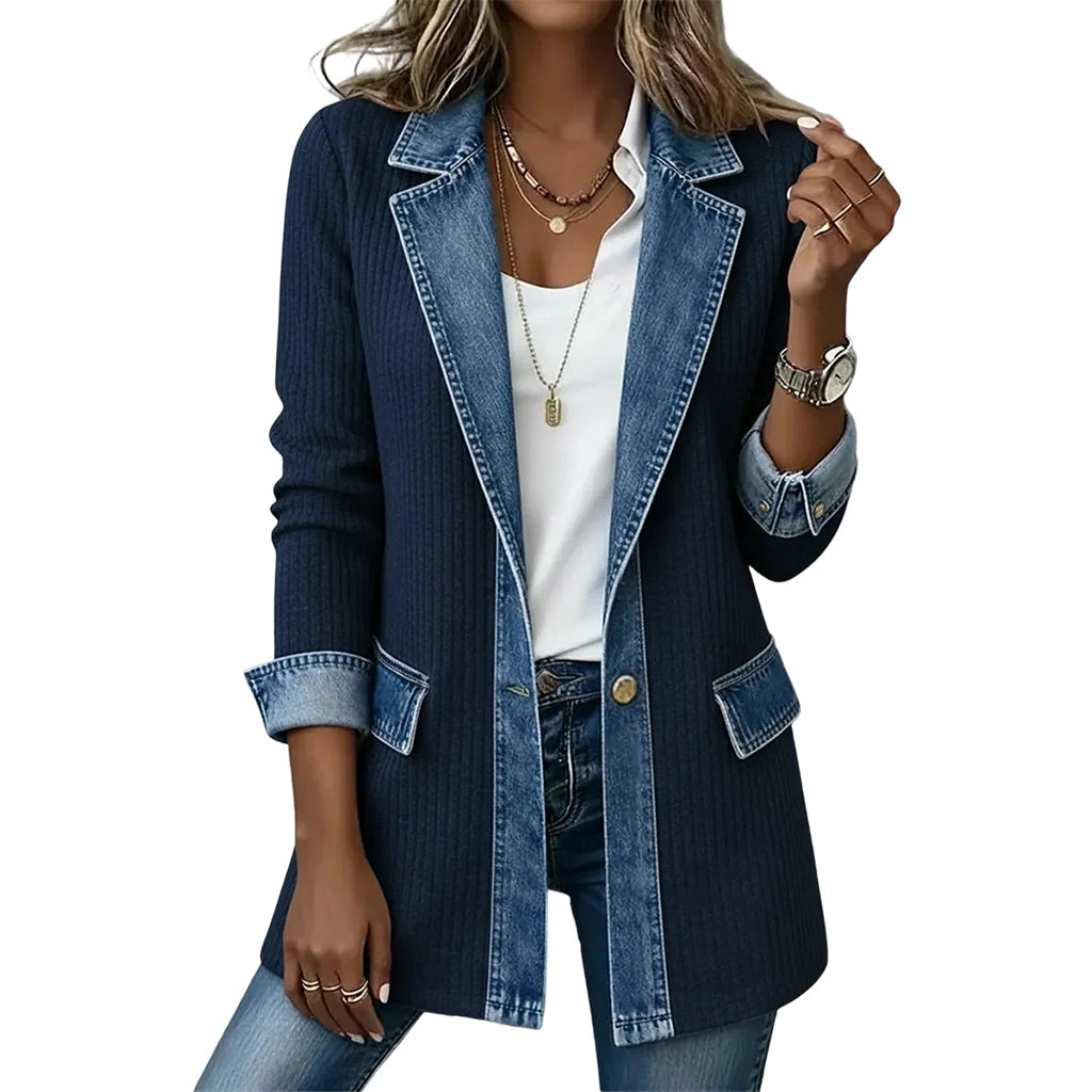 Celia | Abrigo de punto y denim para mujer