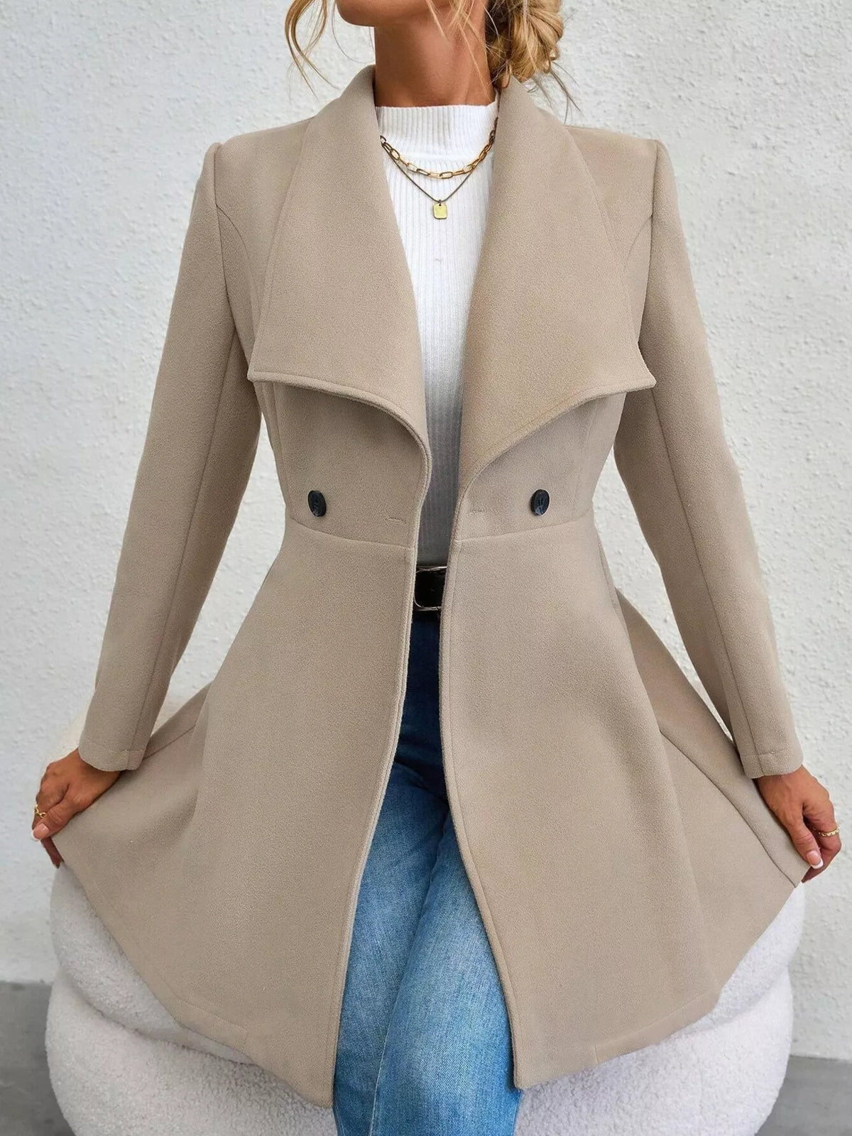 Abrigo largo y elegante para mujer - Evarine