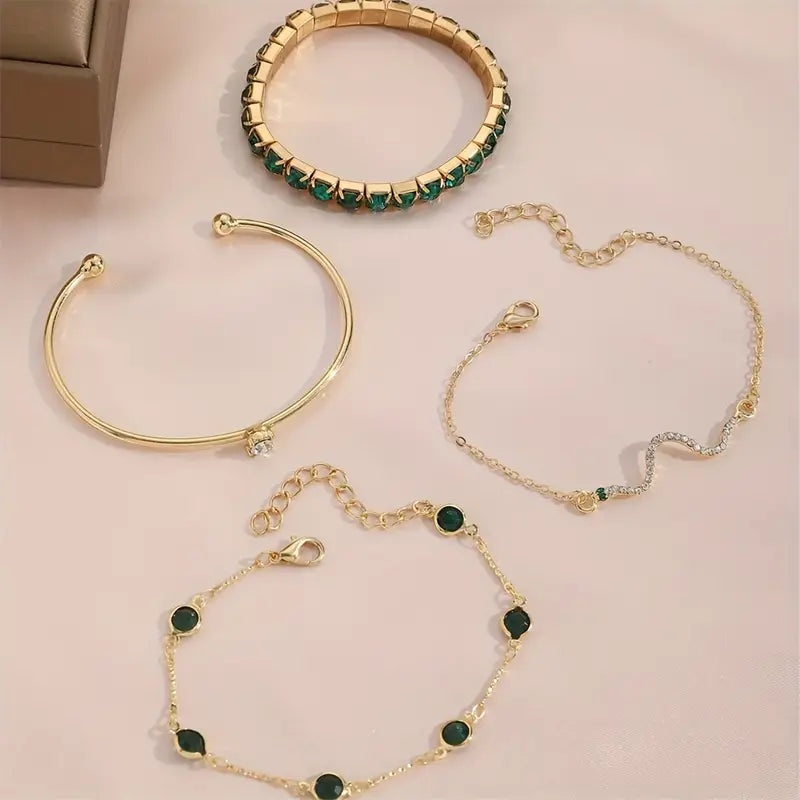 ÉCLAT | Conjunto de Pulseras Esmeralda Pura