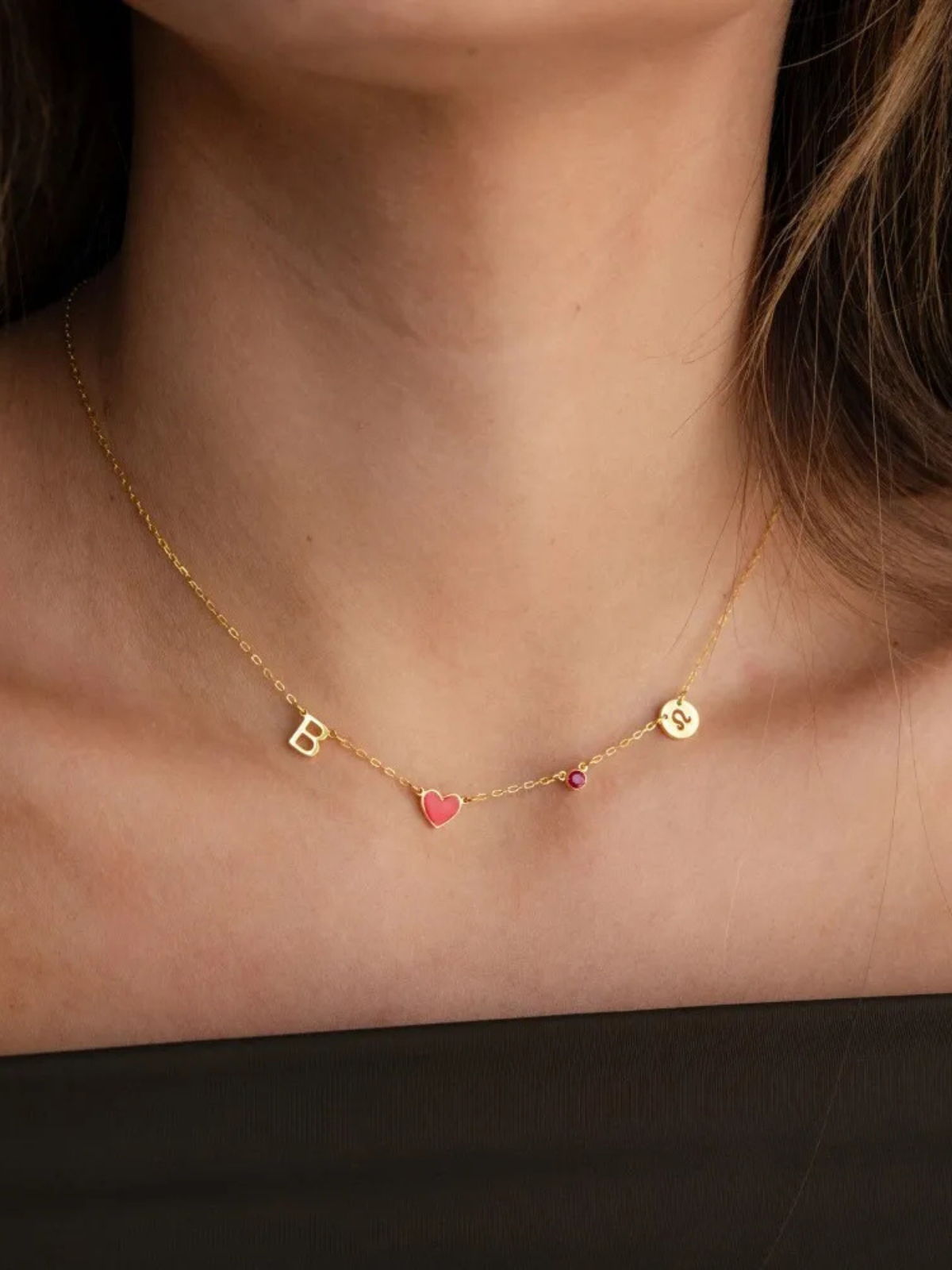 ÉCLAT | Amore™ | Collar con Inicial y Dije de Corazón
