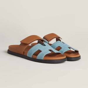 Sandalias Sophie en azul claro y marrón