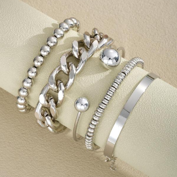 ÉCLAT | Set de 5 Pulseras Gruesas Apilables