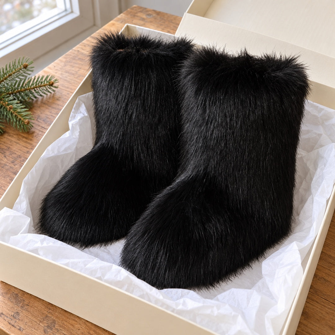 Botas de Pelo Sintético – Negro