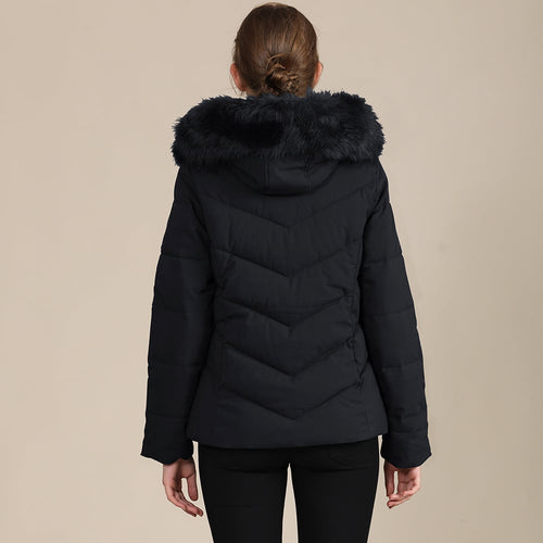 Espalda acolchada de la chaqueta Nerise con costuras en forma de V