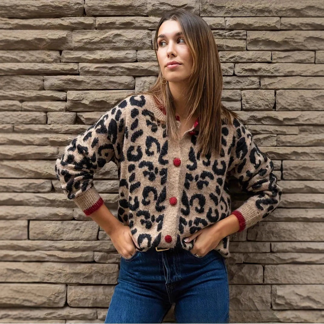 Cárdigan para mujer de punto estampado - Maelen