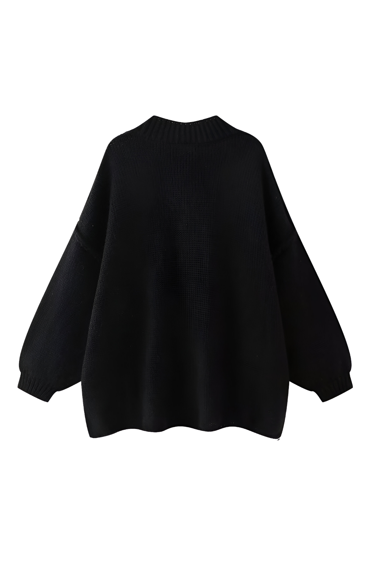 Cárdigan oversize punto grueso cuello alto botones metálicos - Koranna