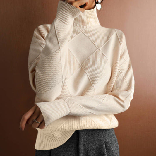 Jersey de punto cuello alto holgado para mujer - Yrsa