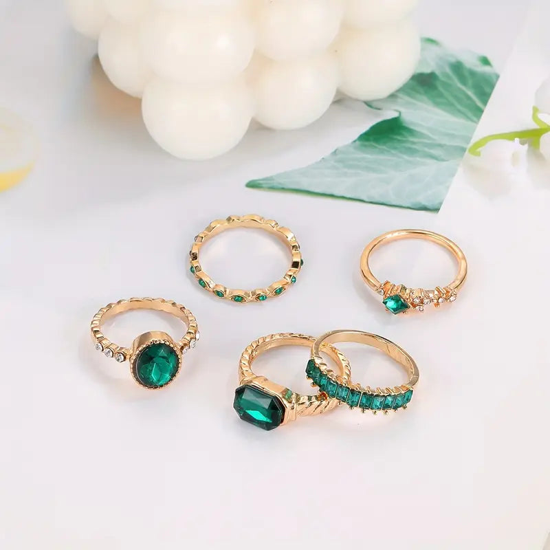 ÉCLAT | Conjunto de Anillos Esmeralda Imperial