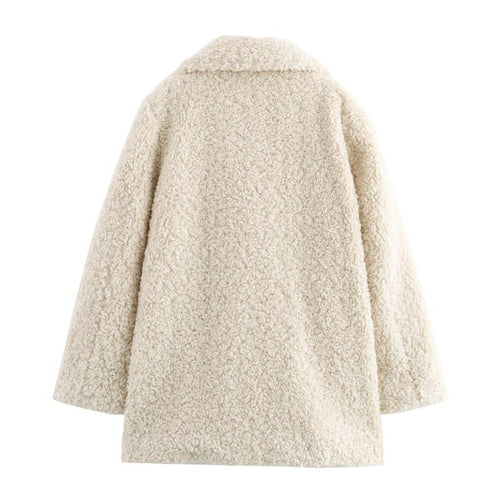 Abrigo teddy Arwena blanco visto por detrás
