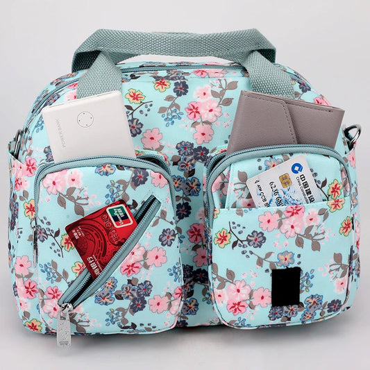 Bolso de hombro mujer con múltiples bolsillos estampado floral - Elora