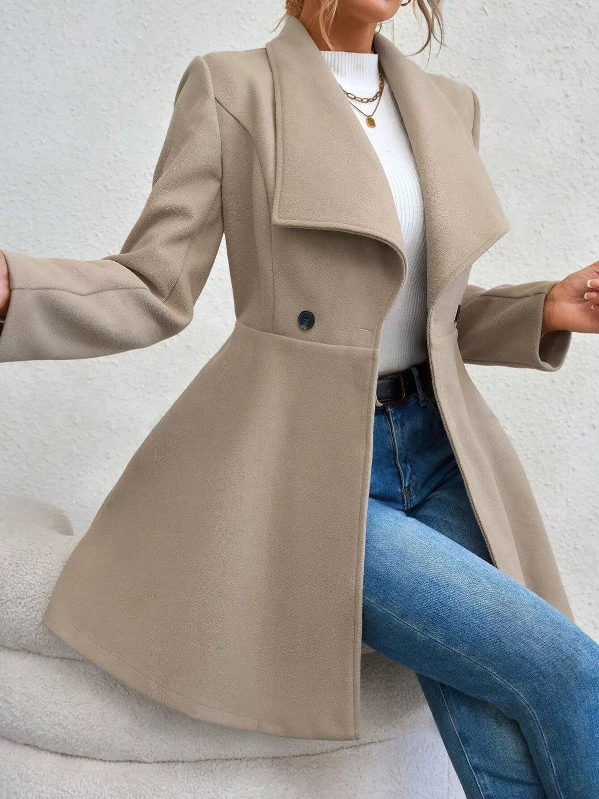 Abrigo largo y elegante para mujer - Evarine