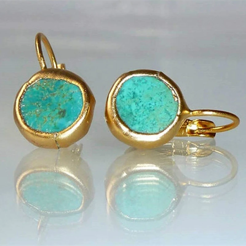 ÉCLAT | Aretes de Oro con Piedra Turquesa