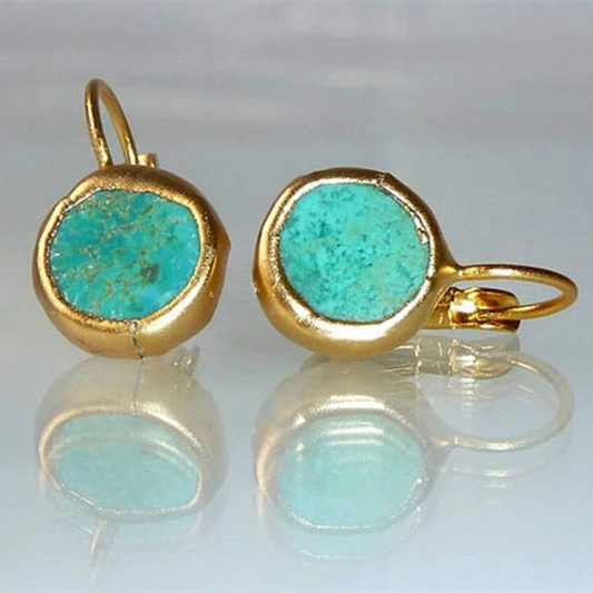 ÉCLAT | Aretes de Oro con Piedra Turquesa
