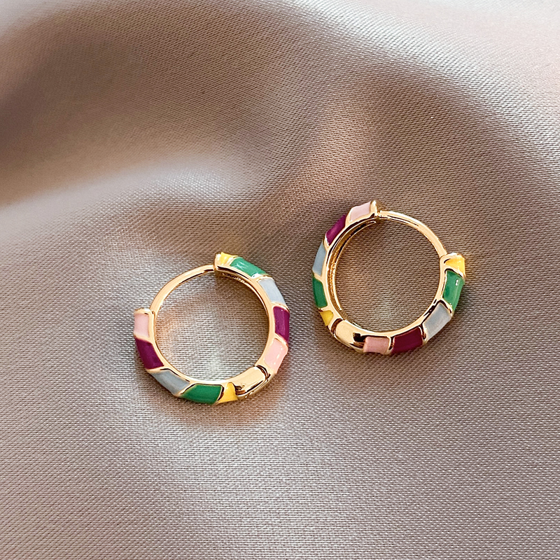 ÉCLAT | Pendientes Elegantes de Esmalte y Oro