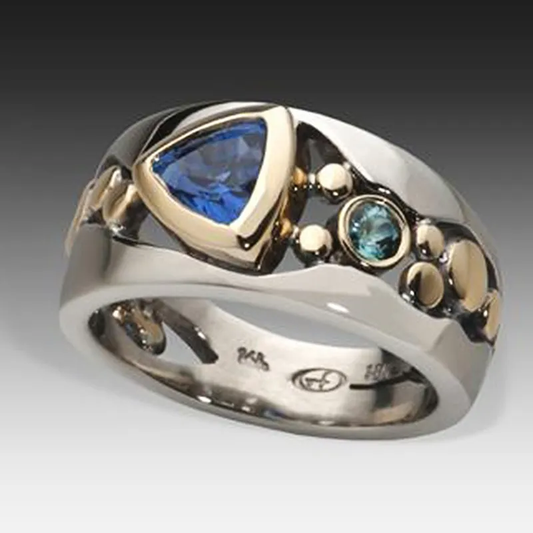 ÉCLAT | Anillo Vintage de Plata con Cristal Azul