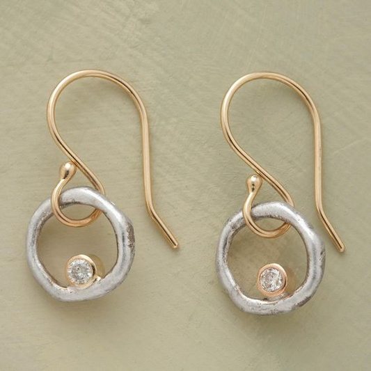 ÉCLAT | Aretes Vintage de Oro y Plata con Zirconia Cúbica