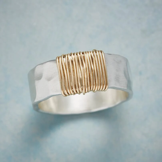 ÉCLAT | Anillo de Plata con Hilo de Oro Vintage