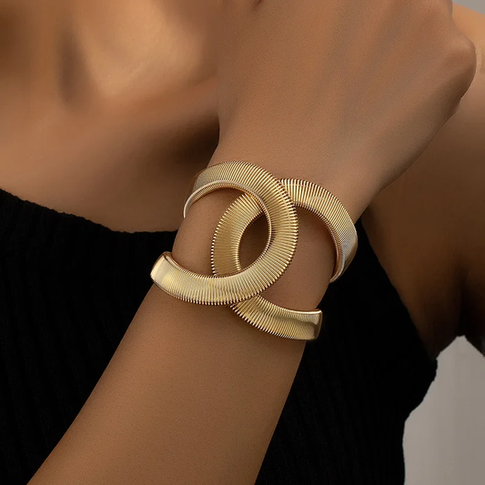 ÉCLAT | Brazalete Elegante Doble de Oro