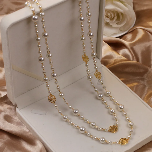 ÉCLAT | Collar Elegante de Oro con Perlas