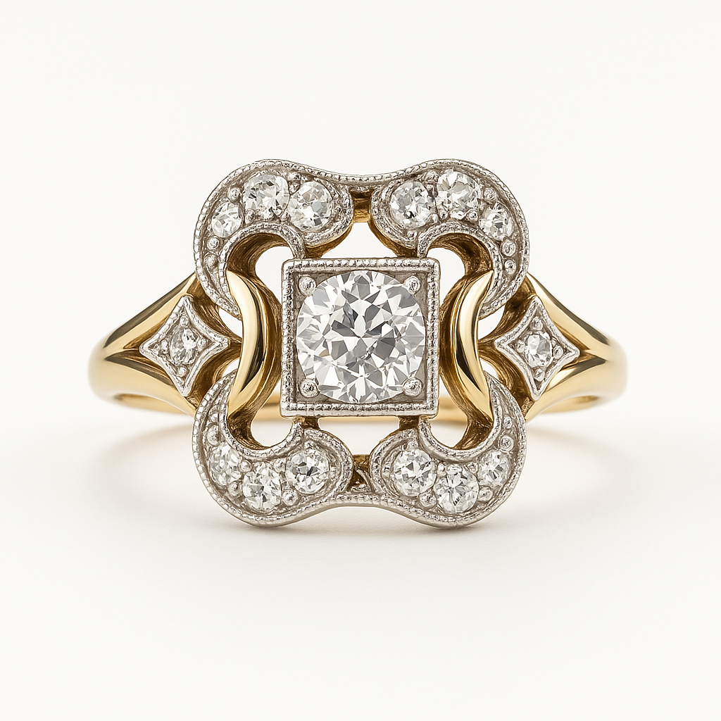 ÉCLAT | Anillo Vintage de Circonia Dorado