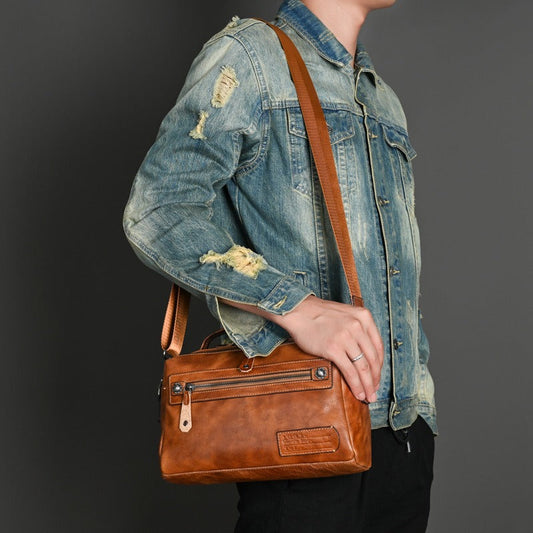 Bolso de mano hombre piel sintética diseño urbano compacto - Laurent