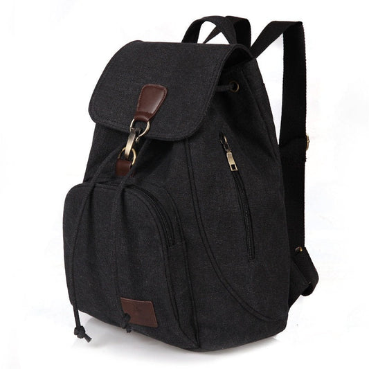 Mochila para mujer de lona resistente diseño vintage con bolsillos - Thérèse