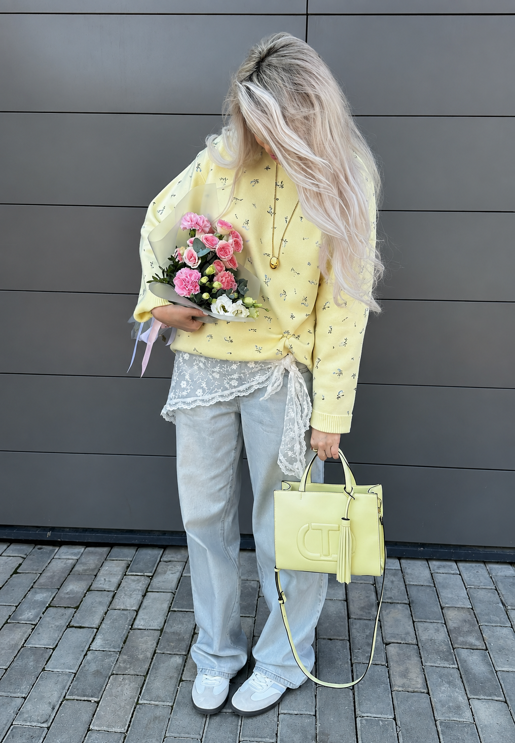 Jersey mujer oversize estampado floral cuello redondo manga larga - Anouk