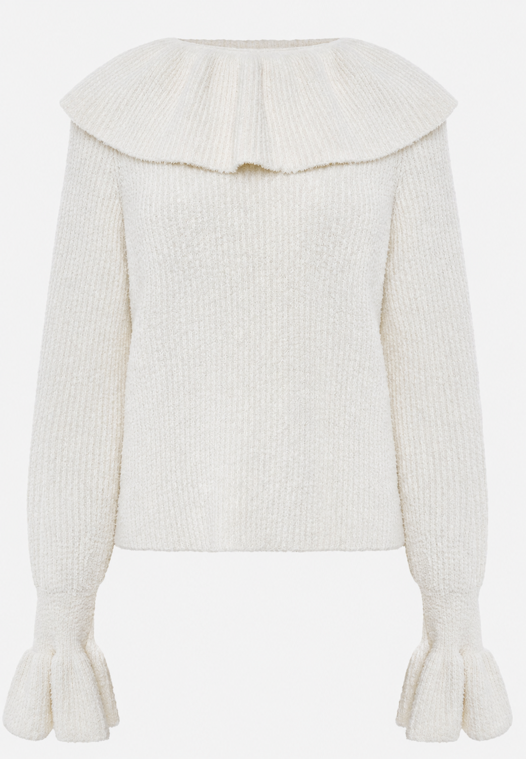 Jersey mujer punto cuello volante manga larga - Capucine