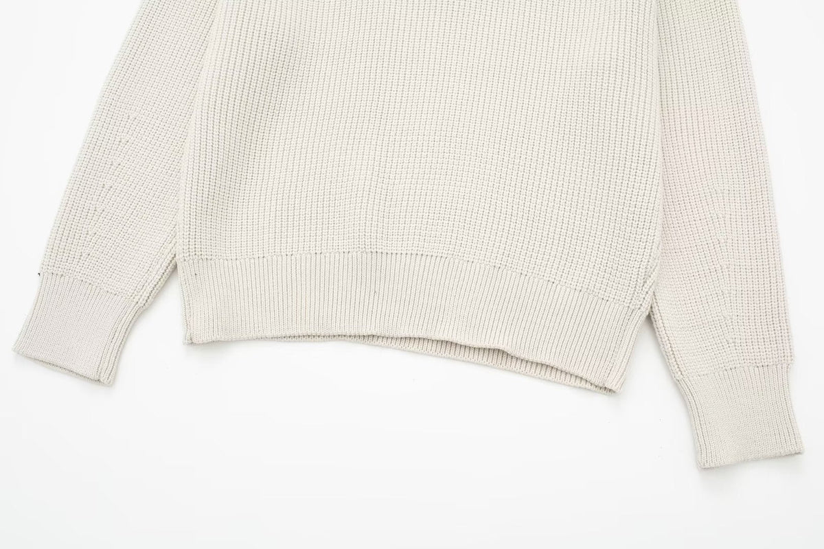 Jersey mujer rayas media cremallera cuello alto - Holly
