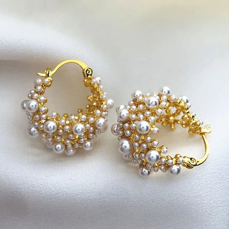 ÉCLAT | Pendientes de Aro Vintage en Oro y Perlas