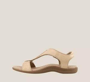 Sandalia Roma en beige, vista de lado