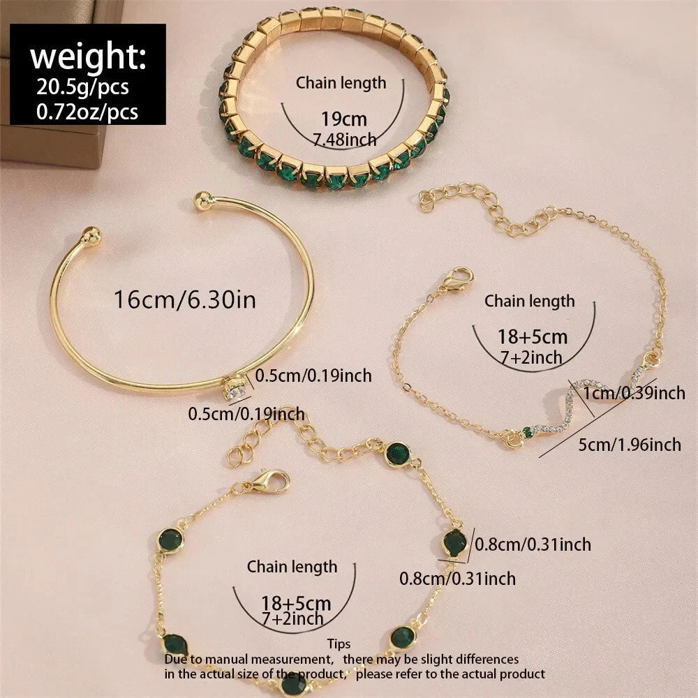 ÉCLAT | Conjunto de Pulseras Esmeralda Pura