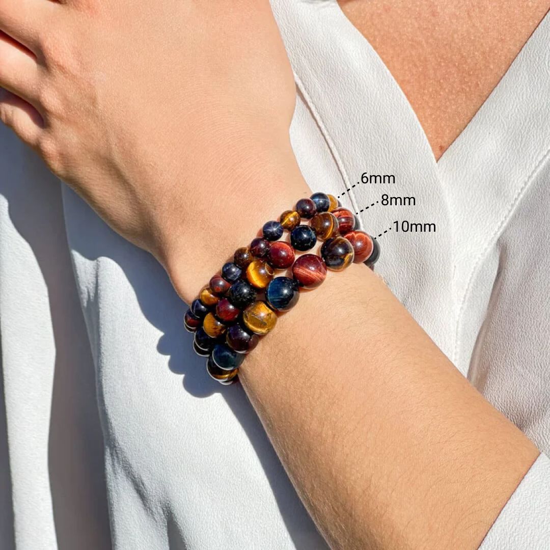 ÉCLAT | Triple Protección™ | Pulsera de Ojo de Tigre, Ojo de Toro y Ojo de Halcón