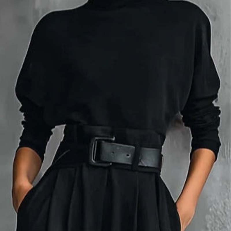 Sofie™ | Conjunto elegante de cuello alto y pantalón ancho con cinturón